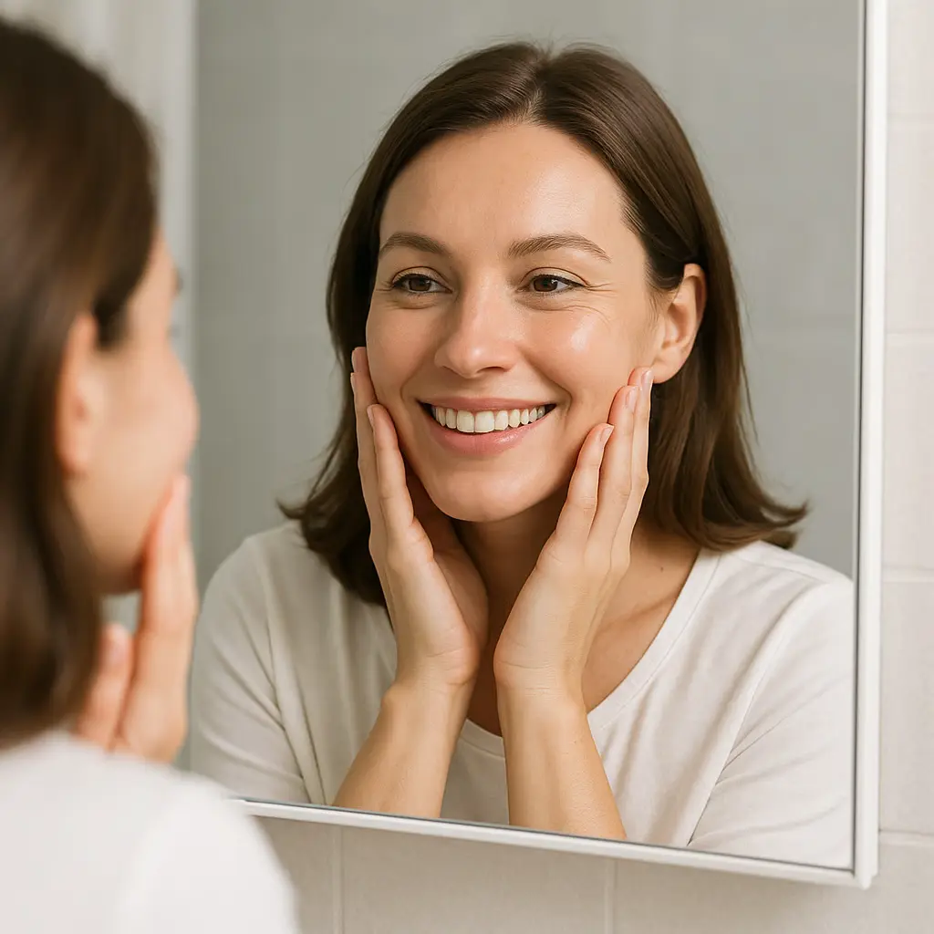 Promiennie wyglądająca skóra po masażu kobido